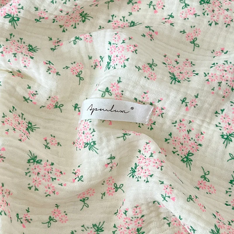 Vintage Pink Floral Muslin Swaddle Blanket for Girls Newborn Cotton Gauze Wrap Receiving Blankets Stroller Cover Baby Bedding