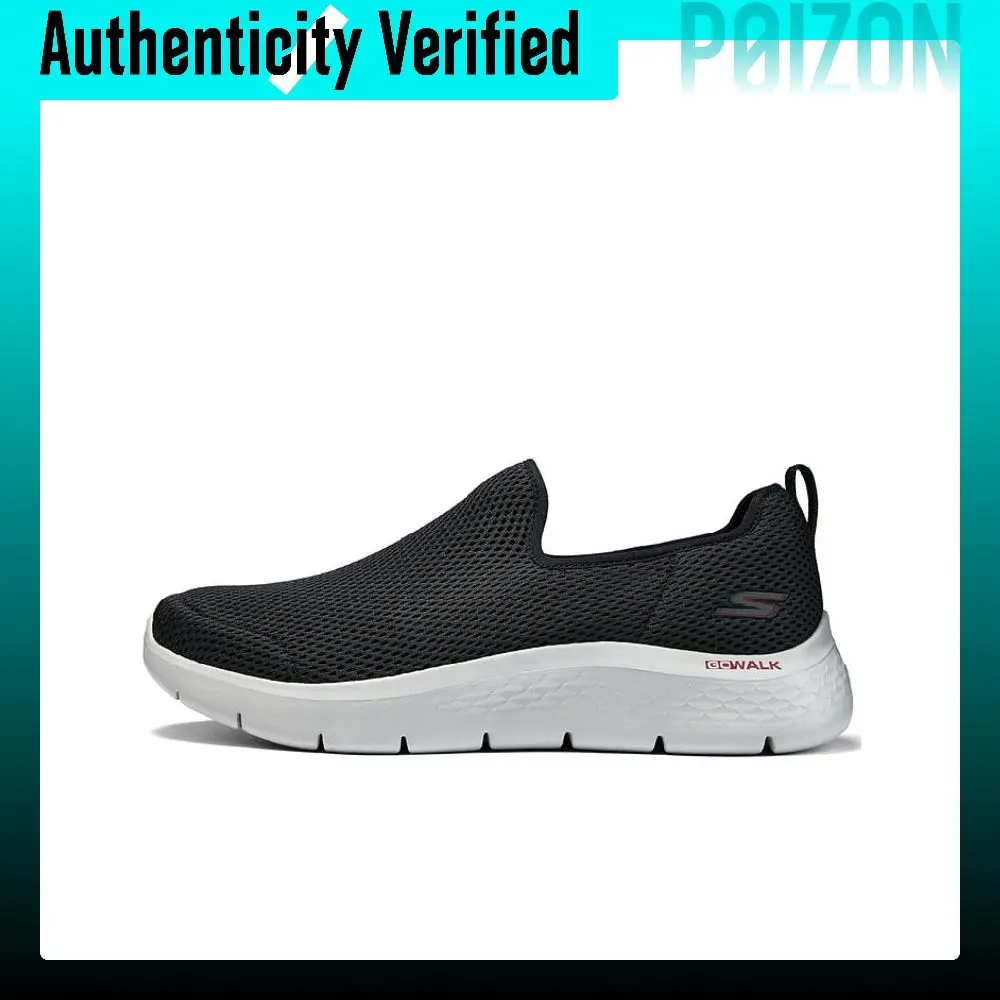 Skechers Go Walk Fle Fabric Cushioning Abrasion Resistant Breathable Lightweight Rebound 216325-BKRD