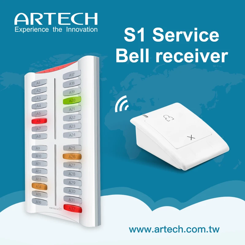 Artech S1 Best Verkopende Ober Service Belsysteem Elektronische Ober Bellen Tafel Service Bel