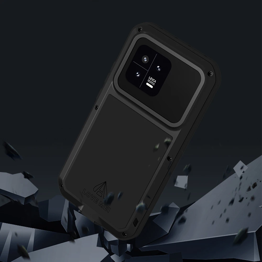 Imagem -02 - Mei para Xiaomi 13 Case de Armadura de Metal Mi13 de Grau Militar Silicone à Prova de Choque Capa Funda Embutido Protetor de Vidro Temperado Amor