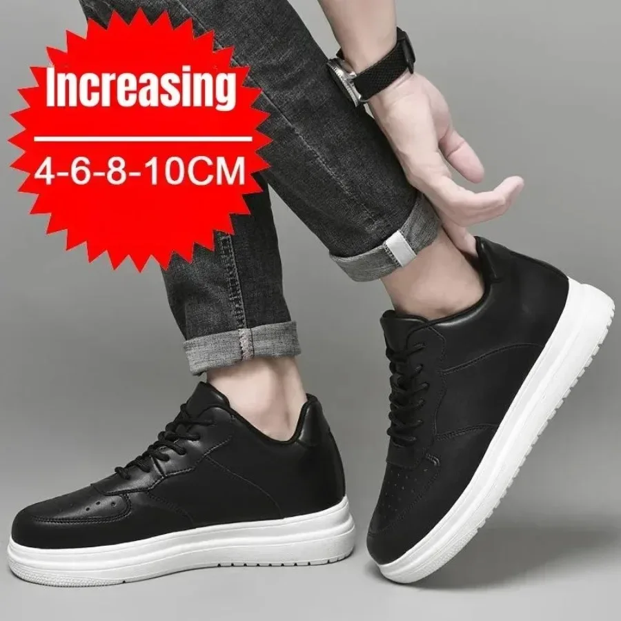 2025 zapatos De lujo De invierno, nuevos zapatos con aumento De altura para Hombre, 10cm, elevador Invisible, Zapatillas deportivas para Hombre, talla grande 46