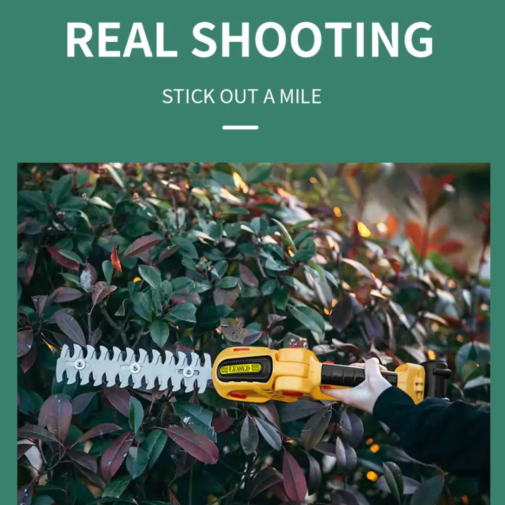 Powerful Cordless Electric Hedge Trimmer Handheld Shrub Grass Shear Garden Pruning Tool For Plant Branch Trimming And Cutting