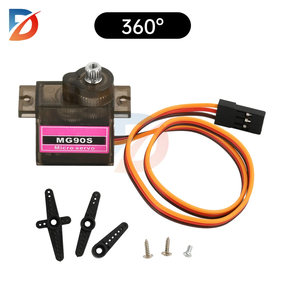 MG90S Servo Micro Analog Servo 360 Degree 12KG Metal Gear Servo for Helicopter Aircraft Boat Car RC Robot Analog Control