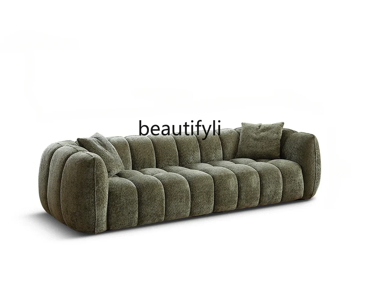 Pumpkin sofa French retro cream style fabric sofa modern simple living room straight sofa