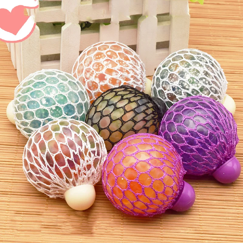 Squeeze Balls Stress Balls Fidgeting Toys Grape Balls Colored Beads Rainbow Balls Party Kids Baby Toys Water Polo Stress Relief