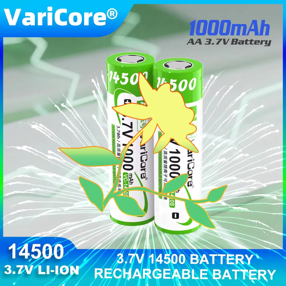 VariCore, высокое качество, 3,7 В, 14500, 1000 мАч, литий-ионная аккумуляторная батарея для мультиметра, подметальной машины, цифровой камеры, пульт дистанционного управления