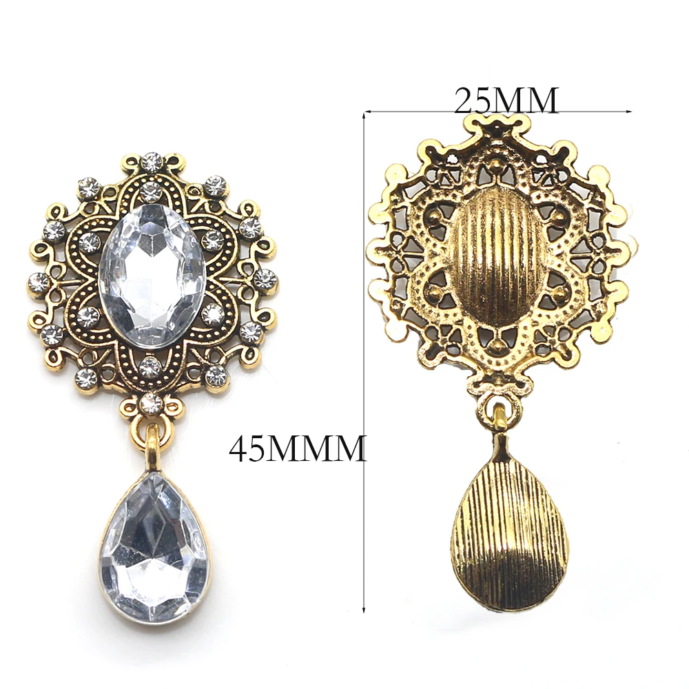 Cross Border Hot Selling 45 * 25MM Alloy Diamond Brooch DIY Good Accessories For Clothing Handmade Decorations