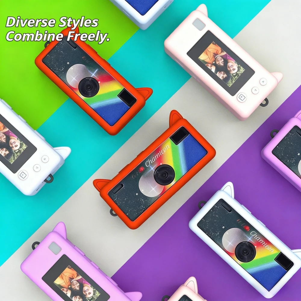 Cute Cat Silicone Case For Kodak Charmera Keychain Camera Children Camera 4 Colors Scratch-Proof Protective Cover