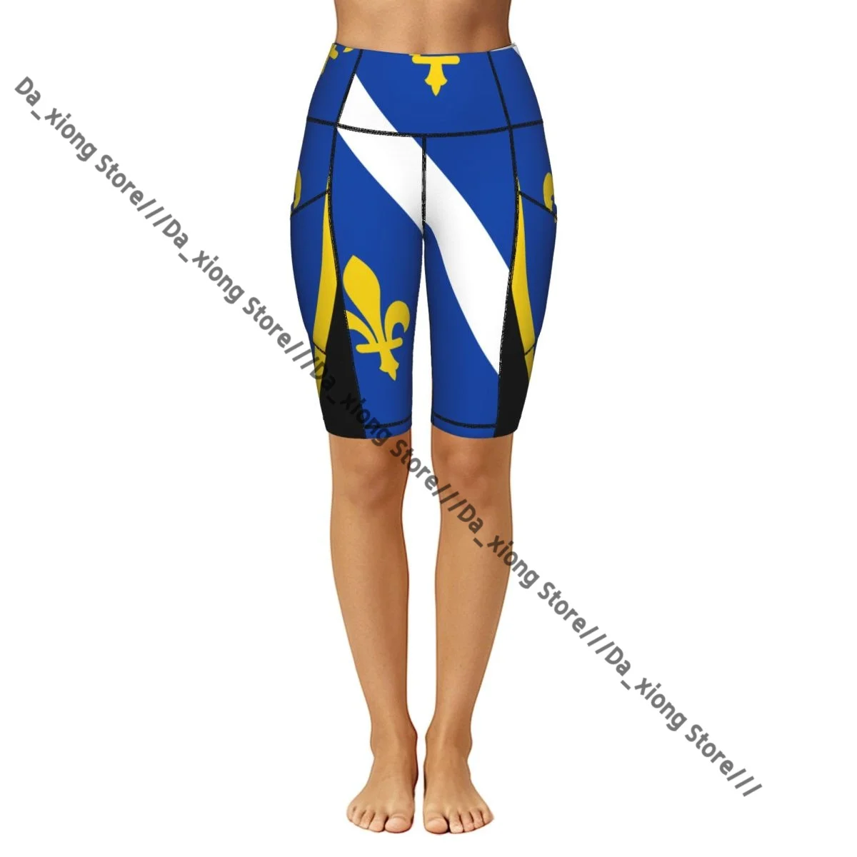 Old Bosnian Flag High Elastic Yoga Outdoor Sports Jogging Shorts