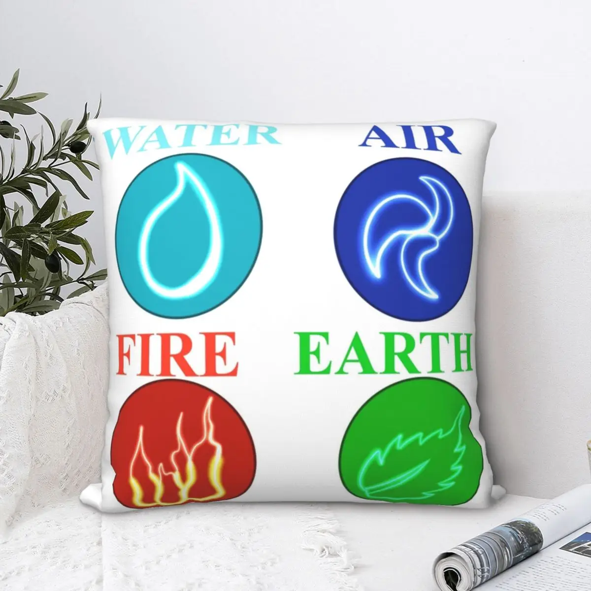 Elements Of Weather Square Pillowcase Polyester Pillow Cover Velvet Cushion Decor Comfort Throw Pillow for home Bedroom