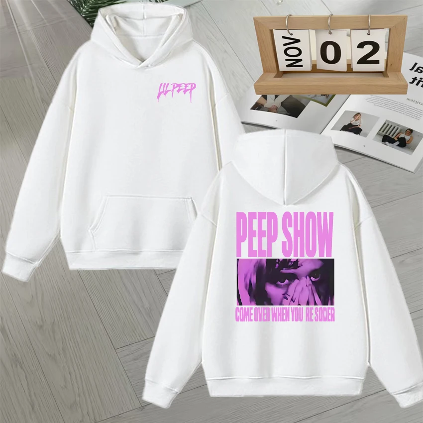 New In Rapper Lil Peep Show Double Sided Print Hoodie Men Women Sweatshirt Autumn Winter Long sleeve Fleece goth Pullover Unisex