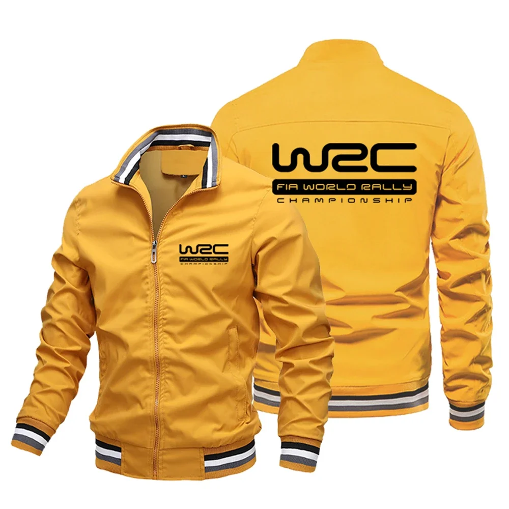 Jaqueta estampada WRC masculina, terno de beisebol elegante, carro de rali ao ar livre, corrida leve, campeonato mundial de rali, primavera