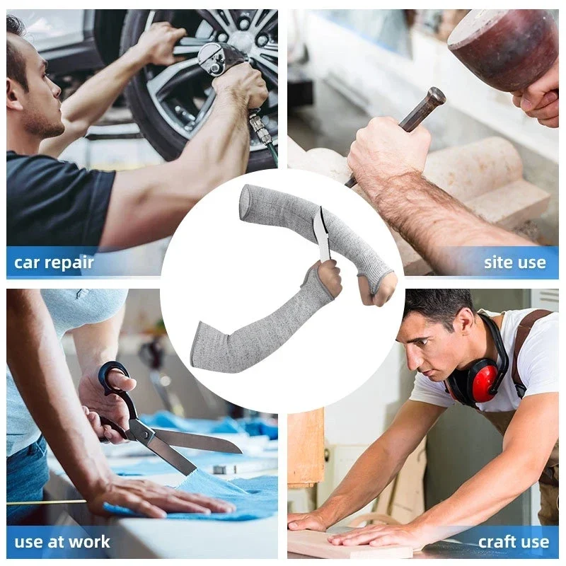 1Pc 5 Level HPPE Cut Resistant Anti-Puncture Work Protection Arm Sleeve Cover Cut-resistant Arm Sleeve