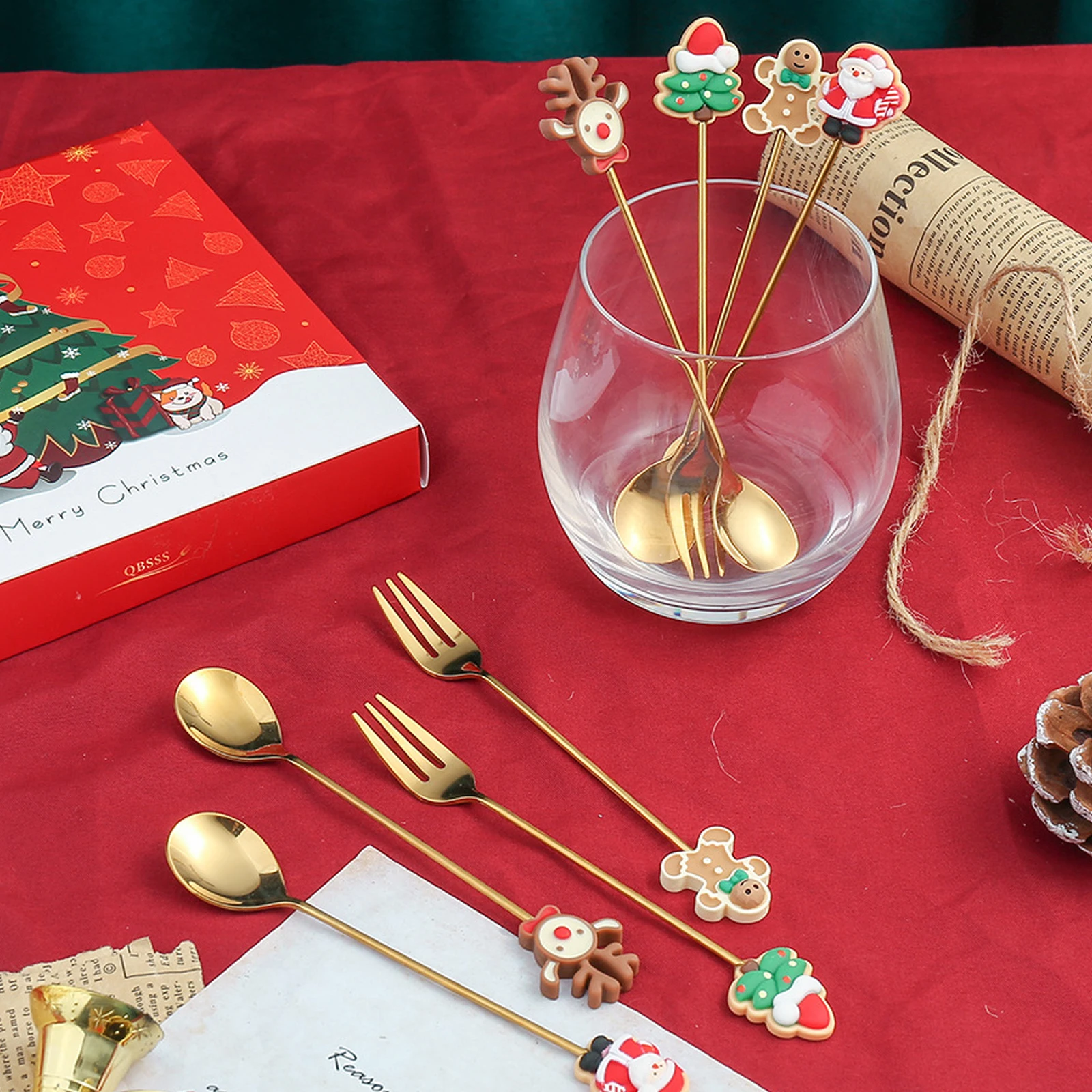 

Dessert Spoon Party Stainless Steel Tableware Metal Fork Supplies Ice Cream Scoop Cutlery Cartoon Teaspoon