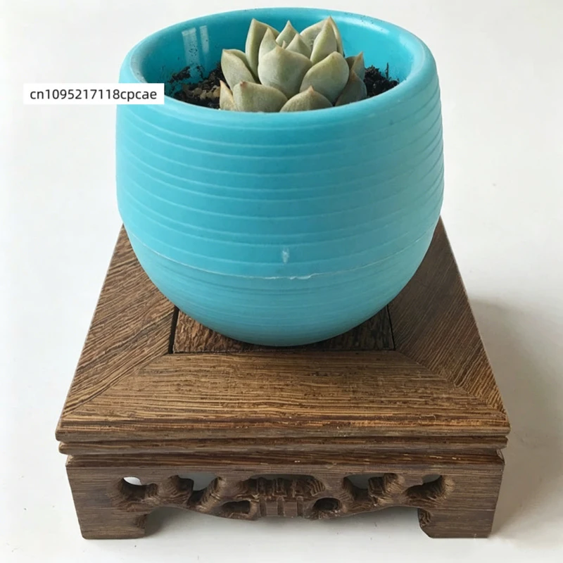 Carved Wooden Base for Figurine, Miniature Model, Vase, Bonsai & Home Decor Square Wenge Wood Display Stand Pedestal