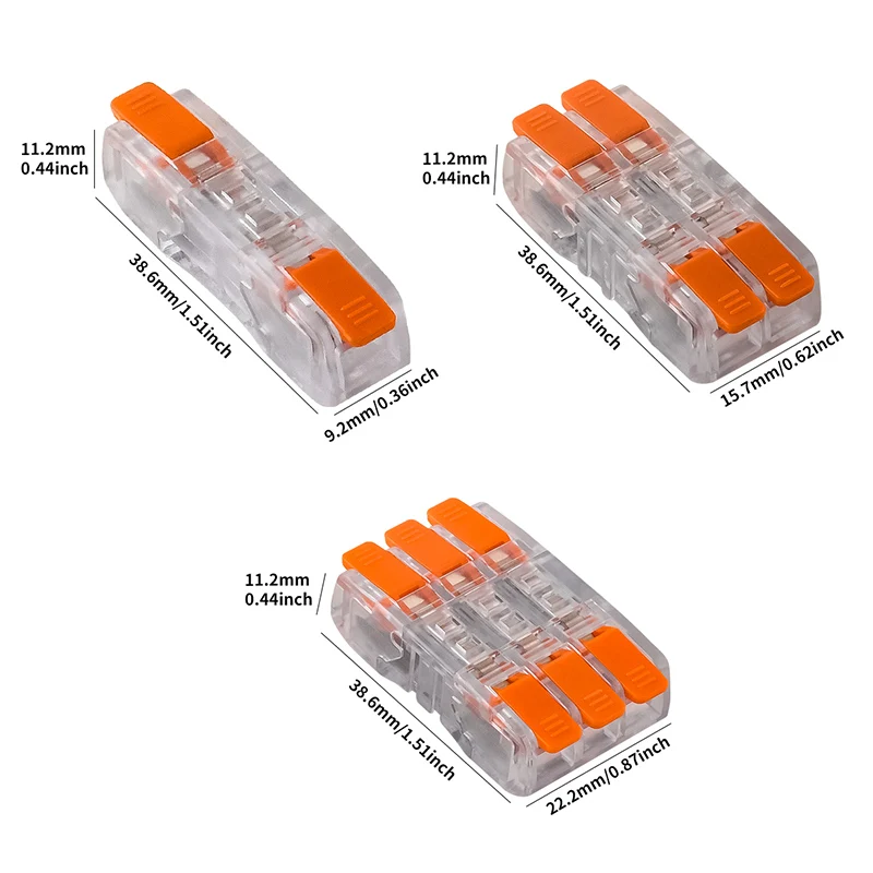 JINH CMK65 38PCS/Box Mini Fast Terminal Connector Multiple In Out Compact Splice Electrical Connectors Push-In Solid Stranded