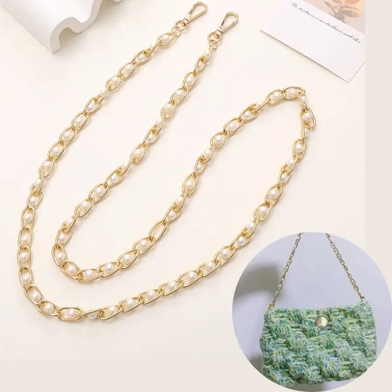 40-110cm Pearl Bag Chain Replacement Shoulder Bag Strap Handle Belt Bag Parts Accessories Aluminum Chain Handle Belt Bag Parts