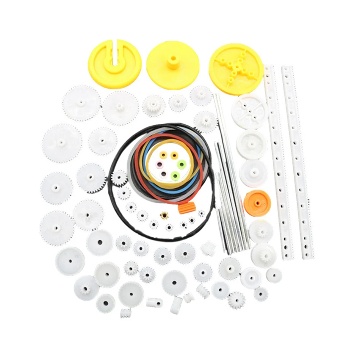 BAAA-82PCS/Set Gear Package Kit DIY Gear Assortment Accessories Set for Toy Motor Car Robot Various Gear Axle Belt Bushings