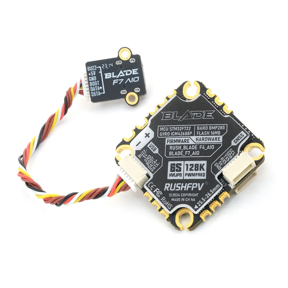 Controlador de vôo RUSHFPV BLADE F7 45A AIO F722 integrado BLHELI_32 45A 4 em 1 ESC 3-6S LiPo para FPV Freestyle Drone