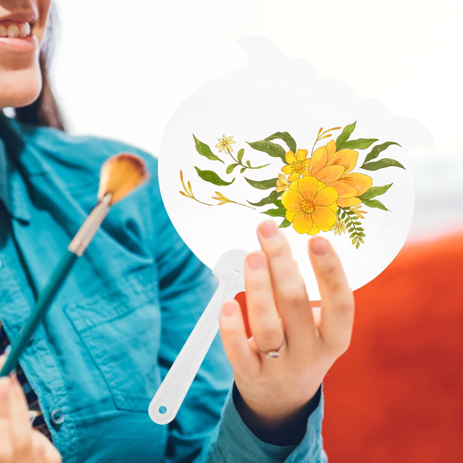 

50 Pcs Drawing DIY Fan Hand Fans Craft White Folding Portable Blank Handcrafted Graffiti Kids Accessory Wear Resistant Art