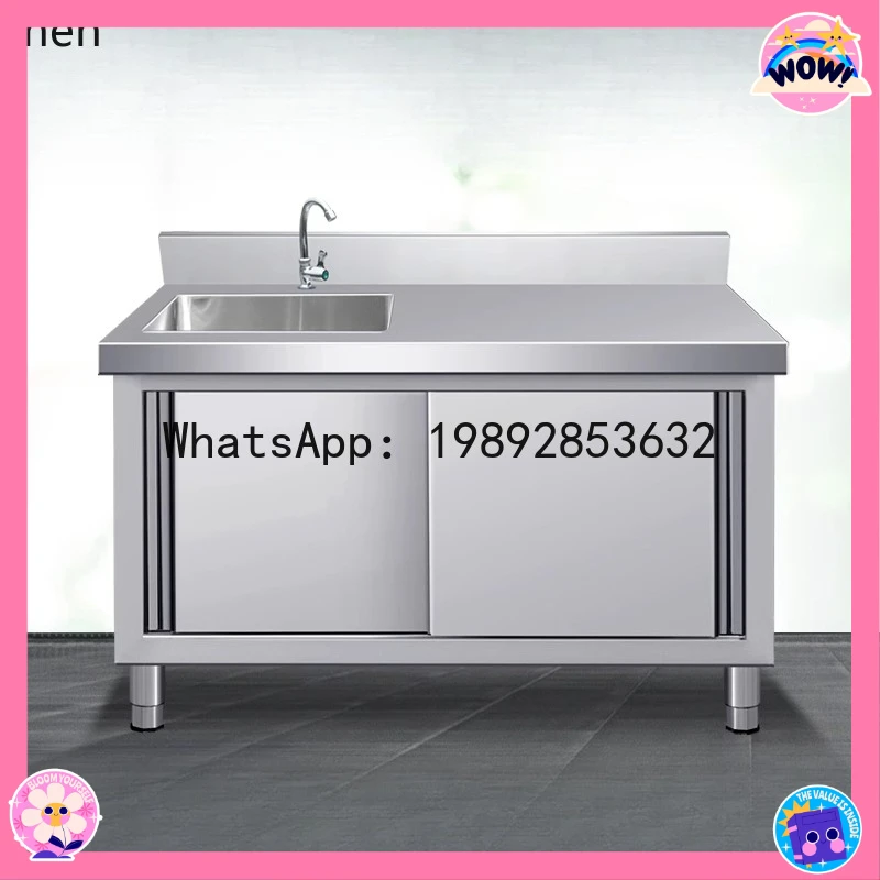 

AB stainless steel sliding door with pool platform sink integrated stove cabinet hotel cabinet