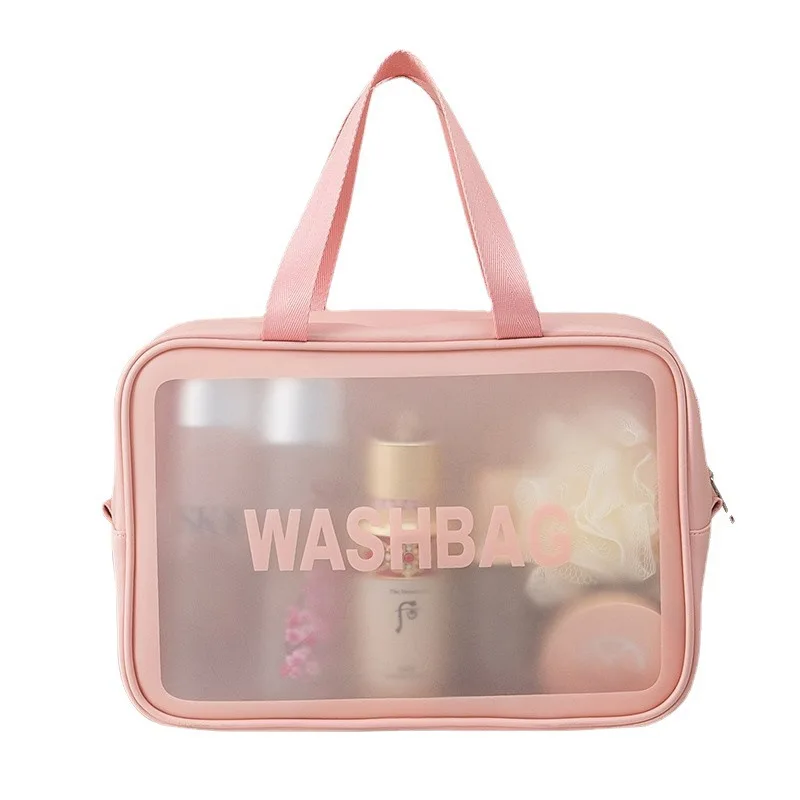 

Ladies Large capacity Pu Frosted Waterproof Cosmetic Bag Convenient Travel Cosmetic Storage Bag Female Toiletry Bag Storage Bag