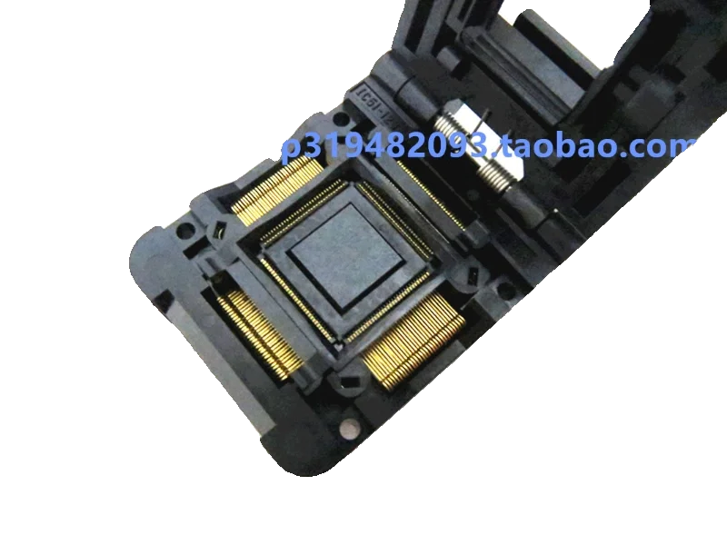 Yamaichi ซ็อกเก็ตสำหรับทดสอบการเผาไหม้ IC51-1284-1788 QFP128เบ้าการเขียนโปรแกรมแบบมีฝาพับ