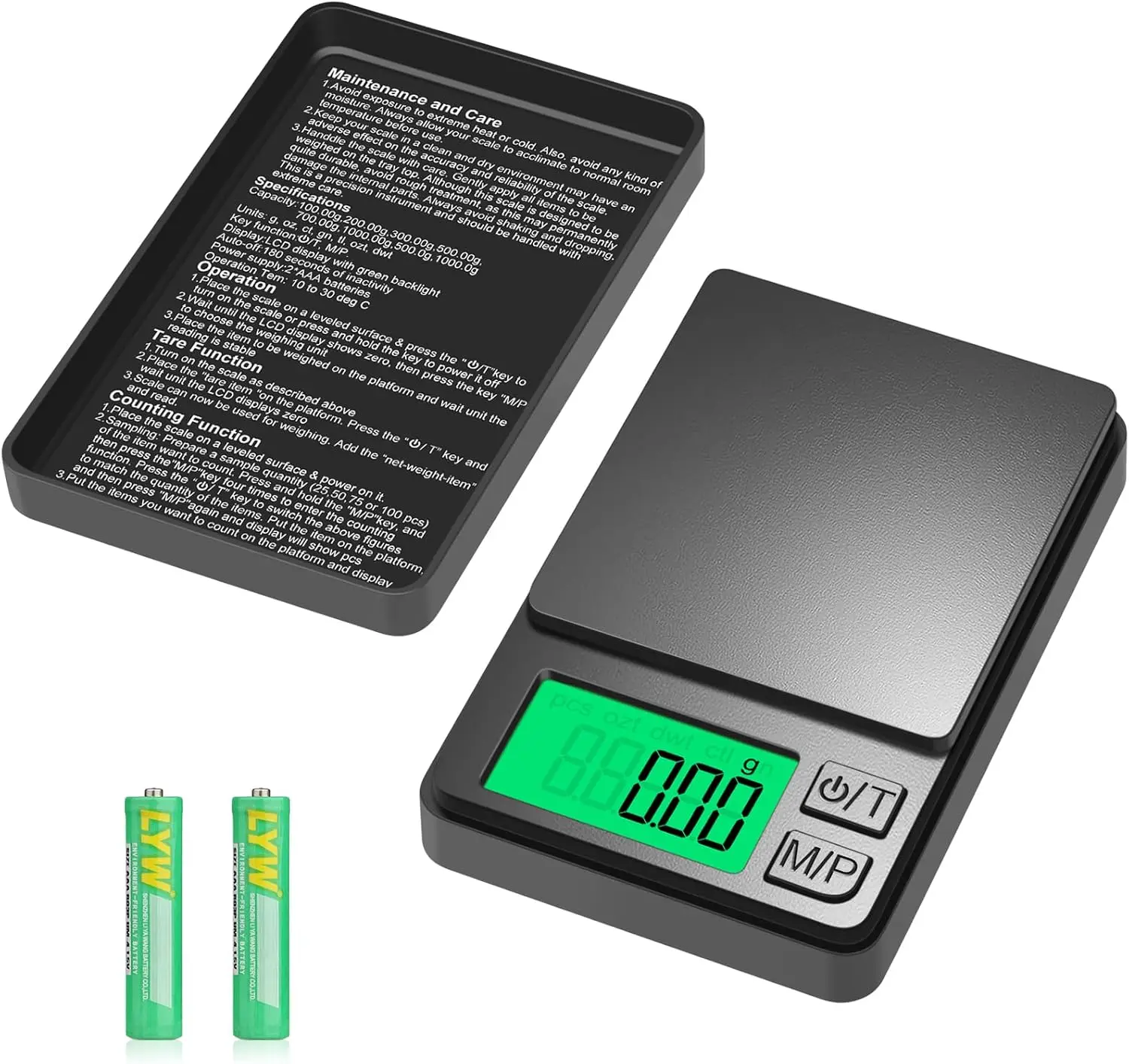 

Pocket Scale 1000gx0.01g Digital Gram Food Jewelry Ounces Grains Scale with Backlit LCD Mini Scale for Travel