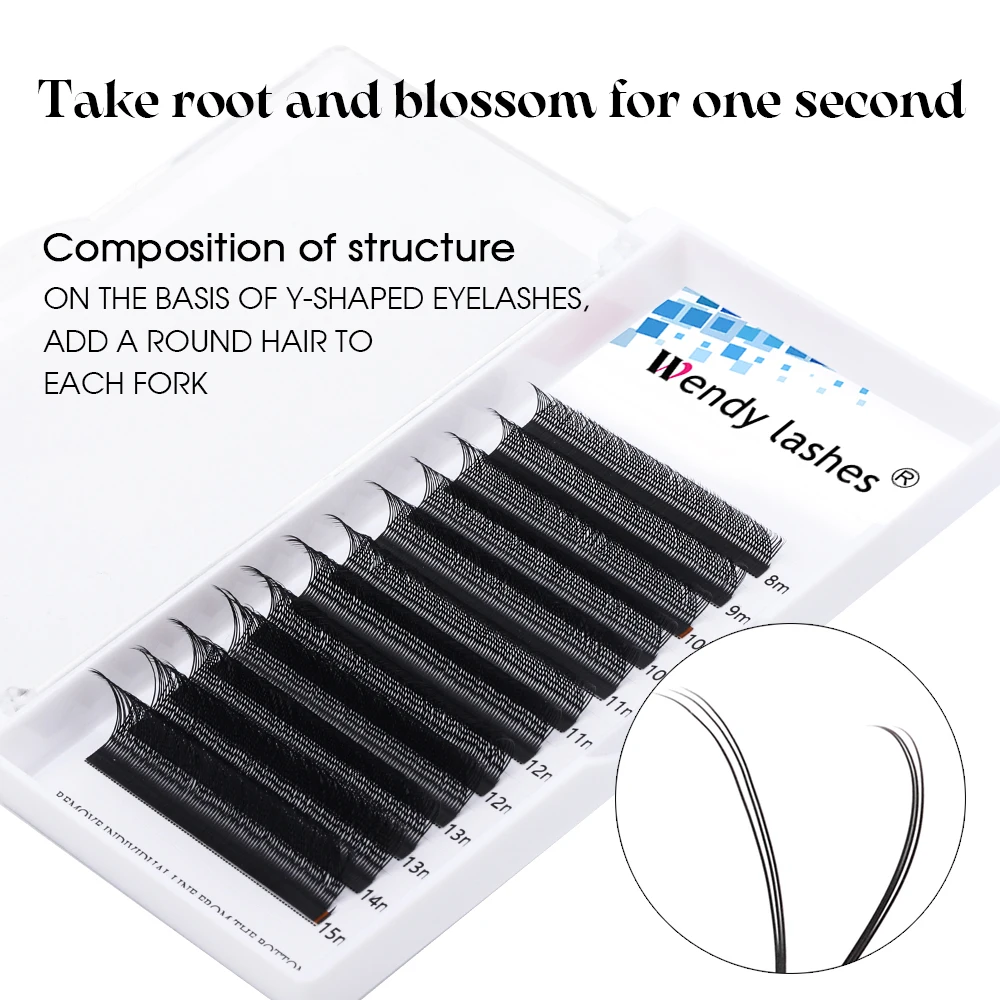 Wendy Lashes 3D YY Shape 3 Split Tips Eyelash Soft BASF Lash C/D/DD Natural Hand-Made High Quality Premade Fans Lash Extension