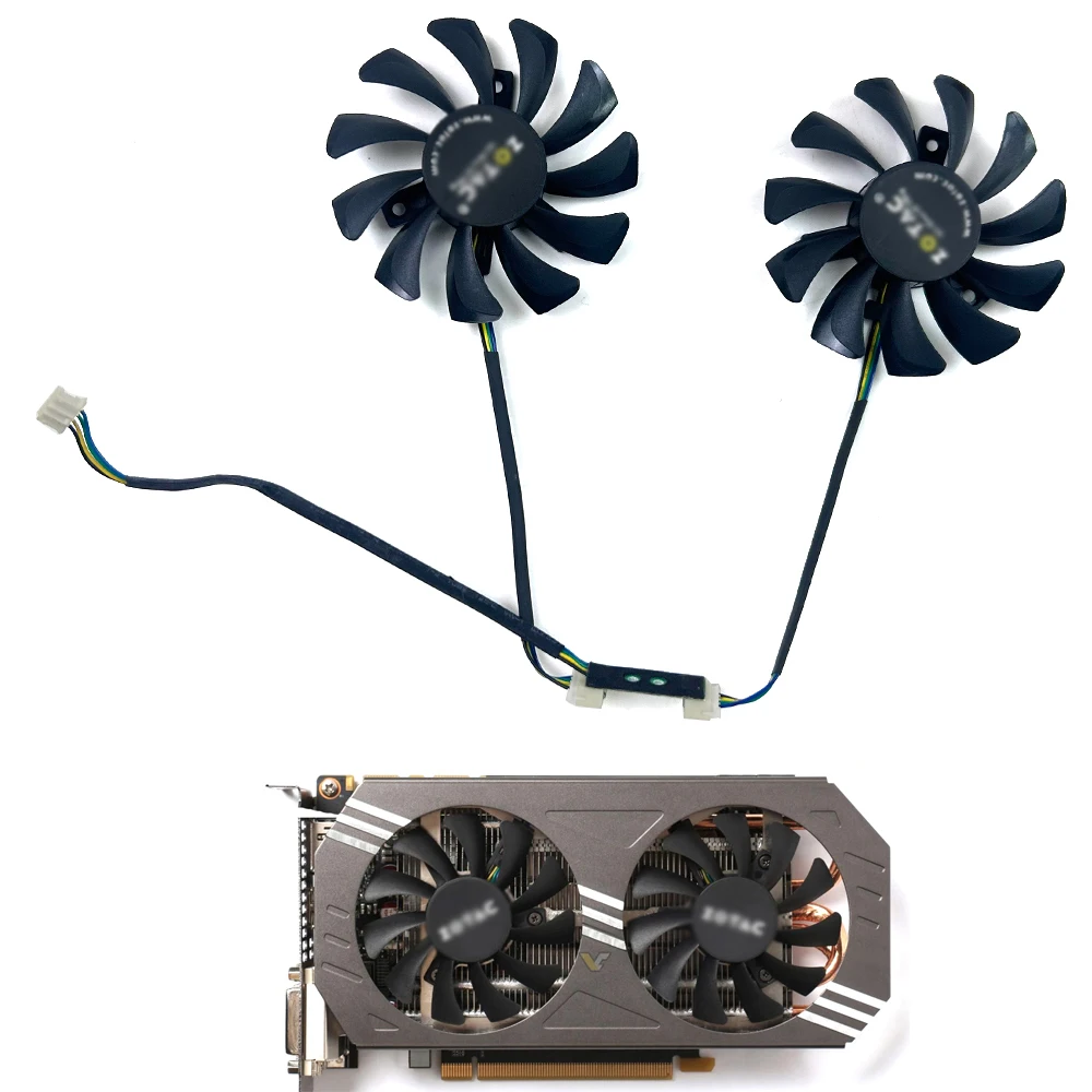 NEW Cooling Fan 75MM 4PIN GA81S2U GTX970 GPU FAN For ZOTAC GeForce GTX 970 Graphics Card fans