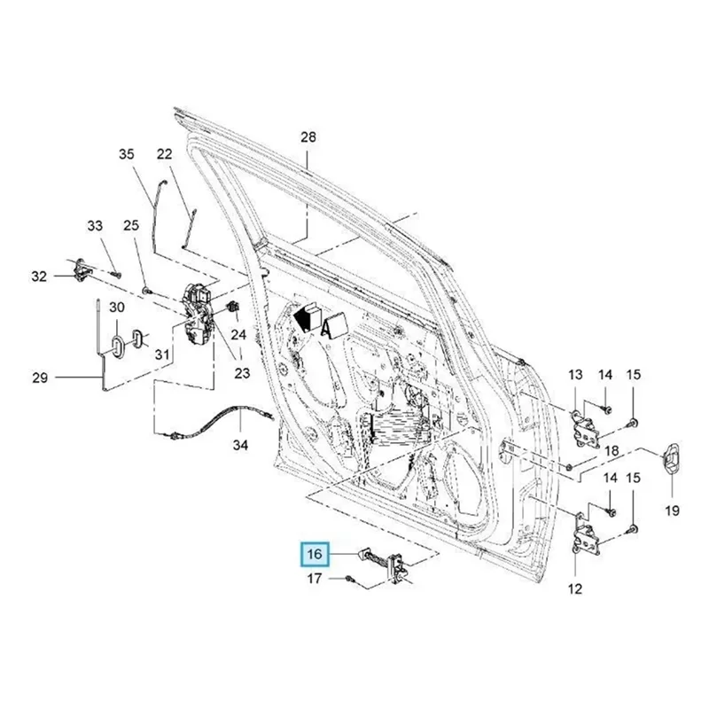 

A03Z-Front Door Check Asss Strap Hinge Stopper 13270665 For VAUXHALL ASTRA J