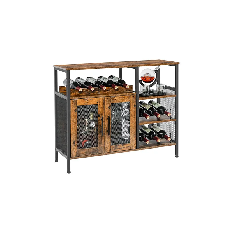Retro solid wood wine cabinet restaurant bar display stand red wine collection cabinet large capacity wine cabinet multi-functi