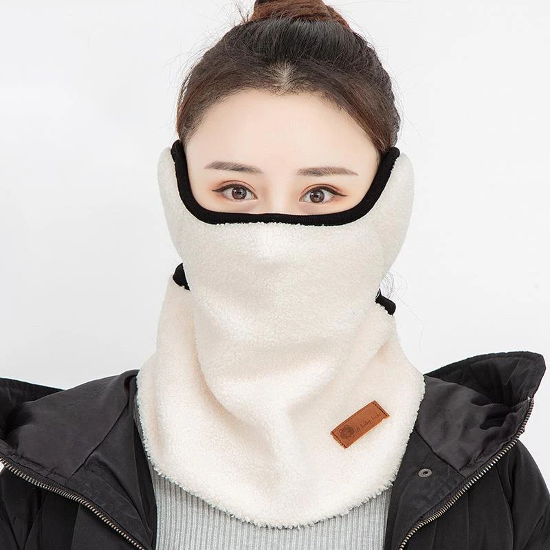 قناع شتوي مقاوم للرياح للنساء والرجال، أقنعة حماية للوجه والأذن بالإضافة إلى ملحقات التزلج المخملية الدافئة لركوب الدراجات بلون موحد #4
