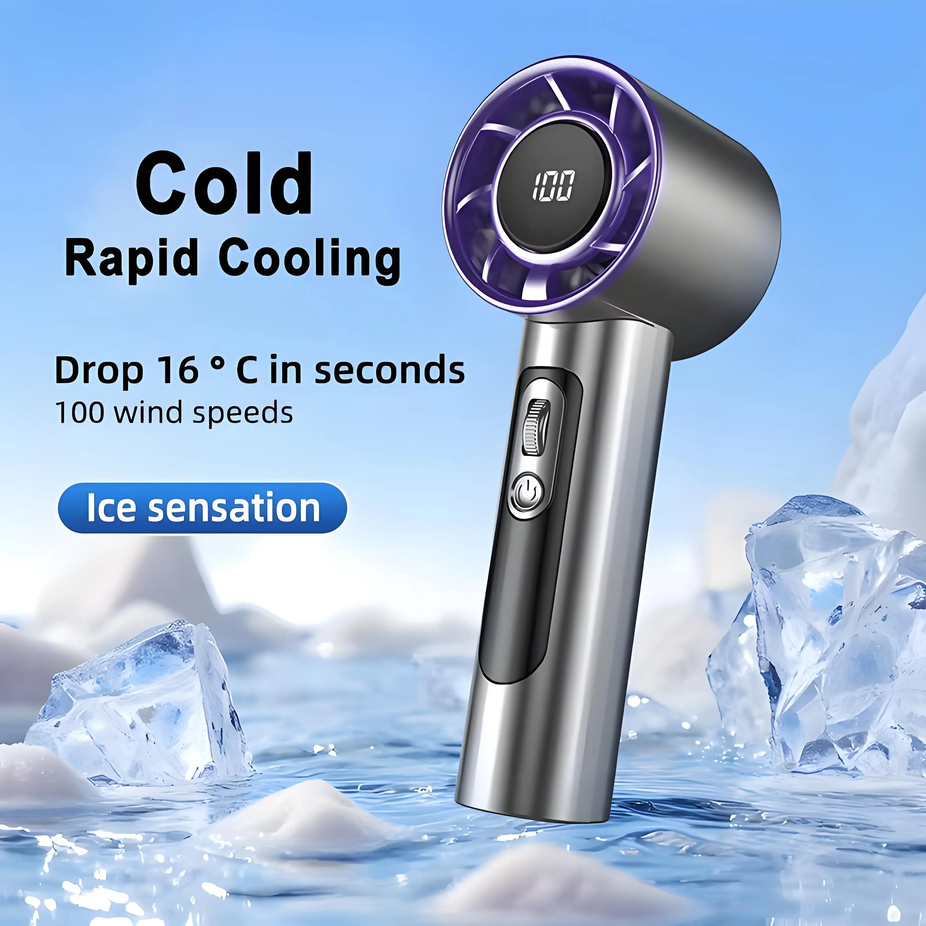 

Mini Handheld Turbo Fan F08 With Led Display And 100 Wind Speed Adjustment Long-lasting High Speed Fan Usb Charging