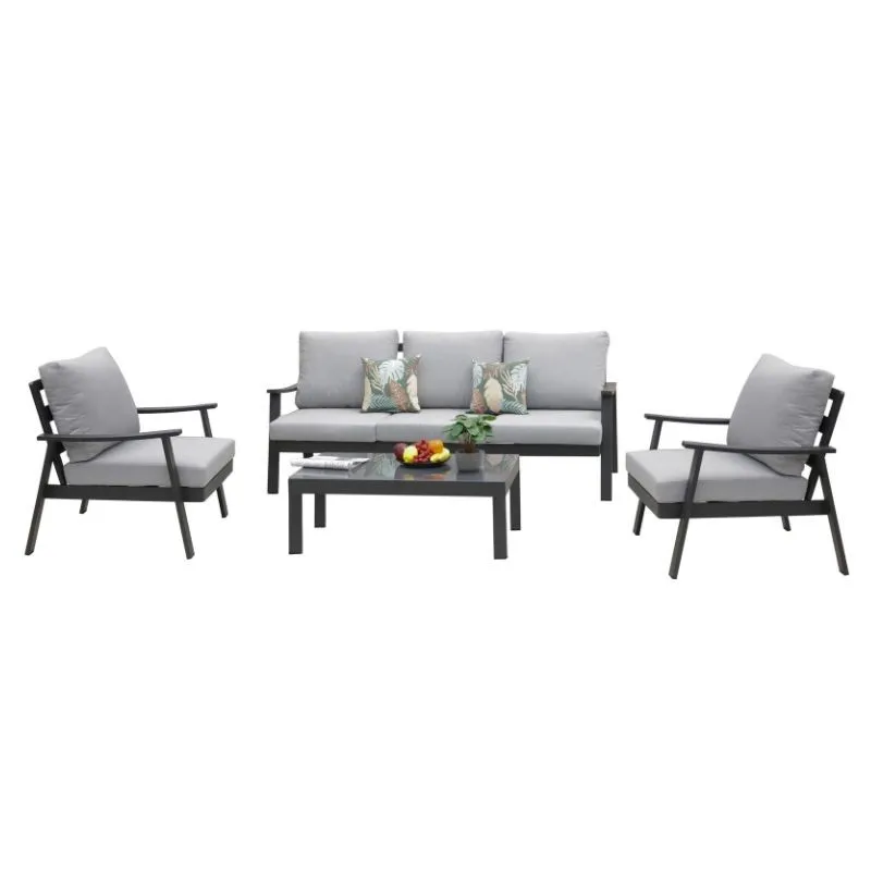 Miroytengo outdoor furniture garden oropese terrace 4 pieces contemporary style gray Color