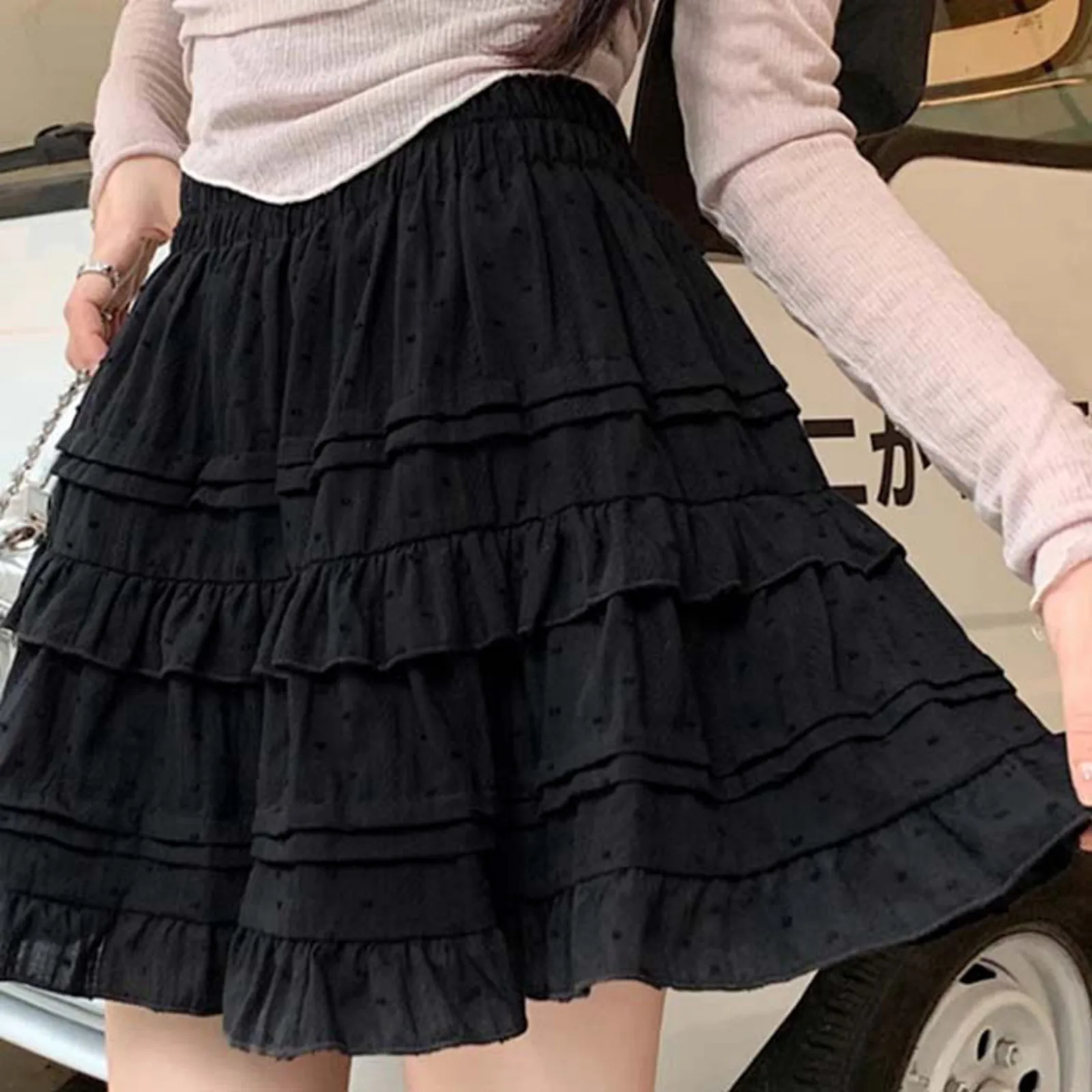 

Ball Gown Mini Skirts Women Sweet High Waist Vintage Summer Elegant Tierred French Style College Clothing Dating Aesthetic 2023