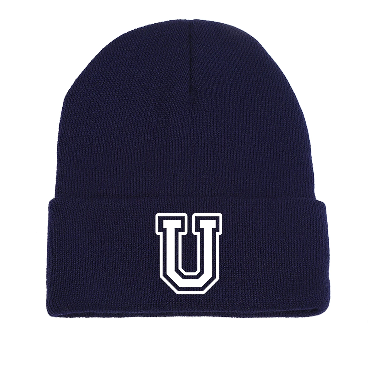 أسود أبيض خطابات طباعة الخريف قبعة شتوية للنساء الرجال يندبروف Skullies Beanies بسط خفيفة الوزن قبعات باردة الدفء