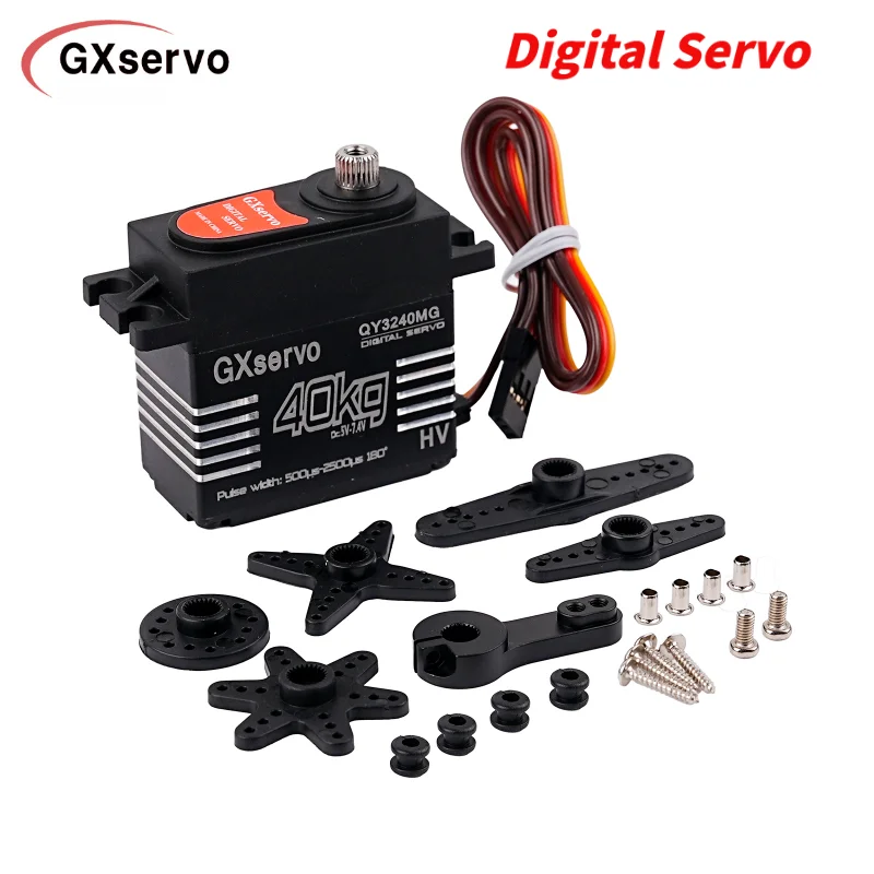 40KG Metal Gear Digital Servo High Torque IP67 Waterproof RC Servo Motor for 1:8 1:10 TRX6 Scx10 RC Crawler Car Robot