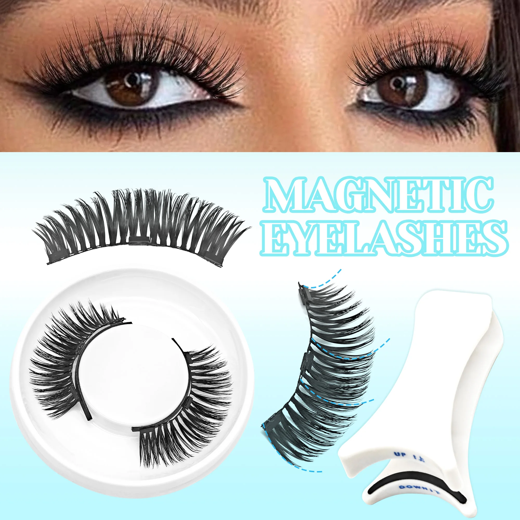 1 Pair Magnetic False Eyelashes (Applicator Included) 5-10mm