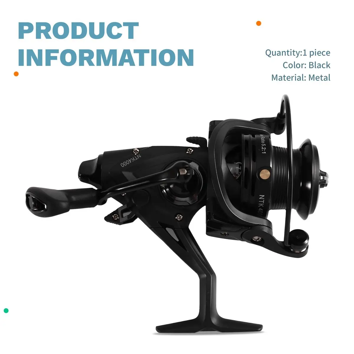 giftnew  Reel, Freshwater and Saltwater Fishing Reel, 7+1 Double Spool & Handle Saltwater Fishing Reel -4000