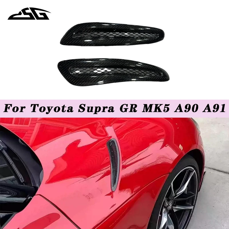 

Автомобильная передняя панель двигателя, сплиттер, спойлер для Toyota Supra GR MK5 A90 A91, капот из углеродного волокна, накладка на вентиляционное отверстие, комплект кузова
