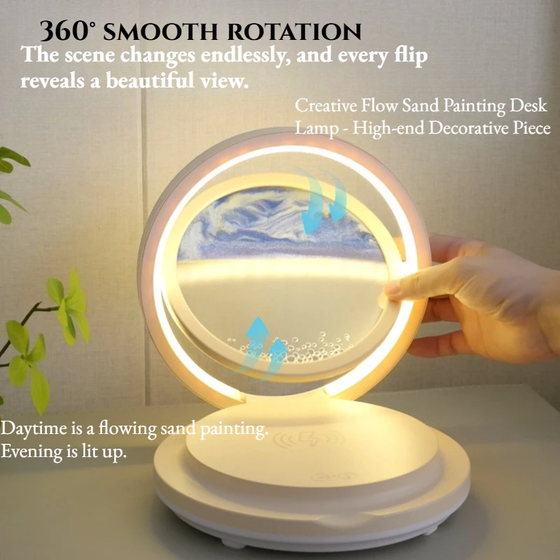 Creative Flow Sand Painting Light Emitting Decorative Piece Bed Headboard High-end Home Decoration Craft Birthday Gift