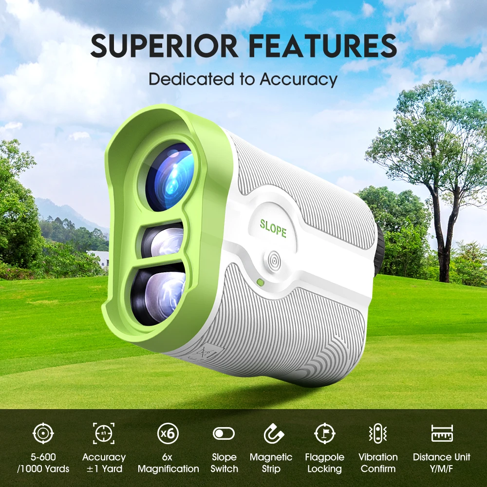 REVASRI-Golf Range Finder com Inclinação Compensação, Bandeira Bloqueio, Vibração Rangefinder com Ímã para Torneio de Golfe Legal, Novo