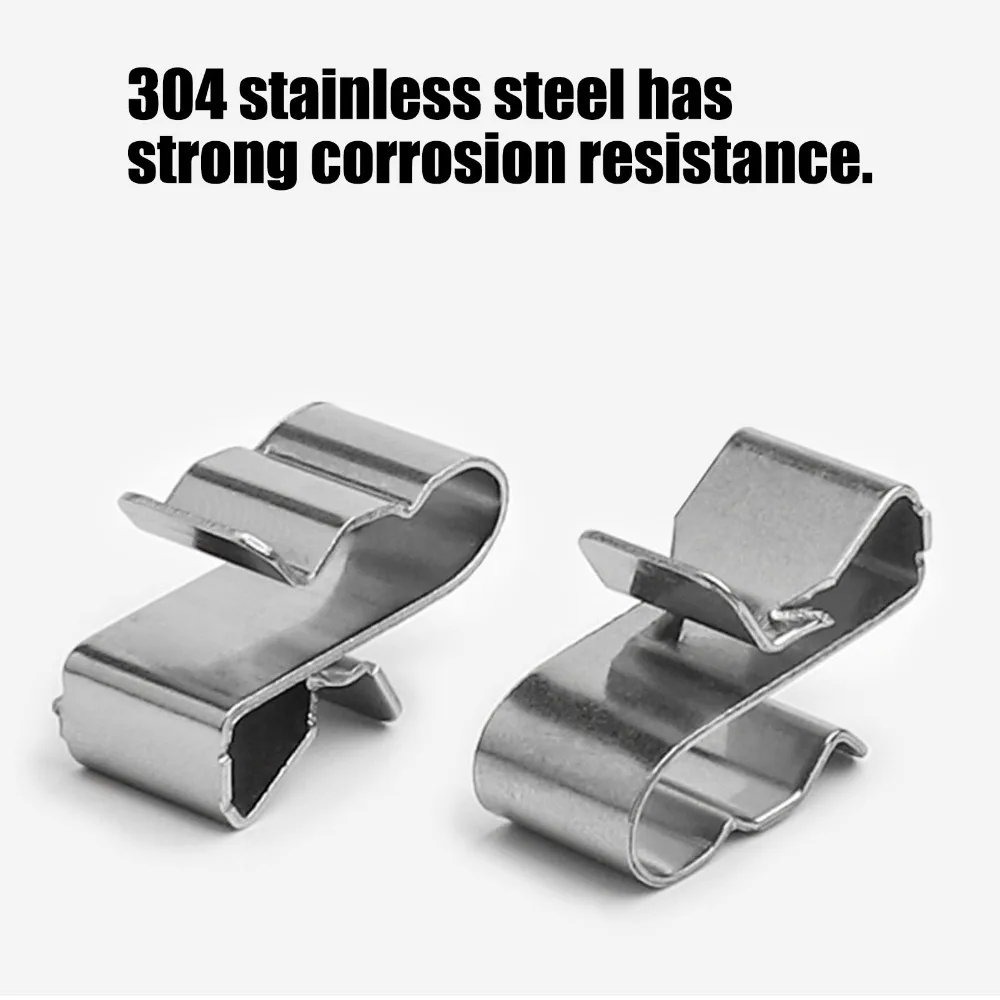50pcs Metal Clamps Photovoltaic Cable Clips Cord Fixing Holder Marine Harness Fasteners Stainless Steel Cable Clips