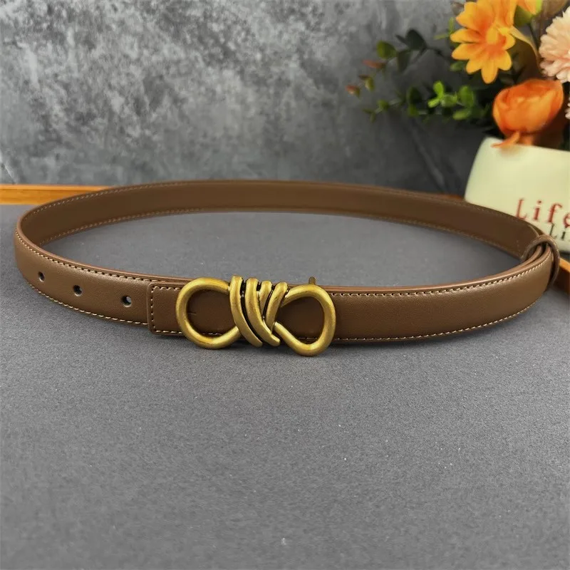 Women's Vintage Gold Buckle Genuine Leather Corset Female Cummerbund Coat Waistband Dress Decration Wide Belt  J1644