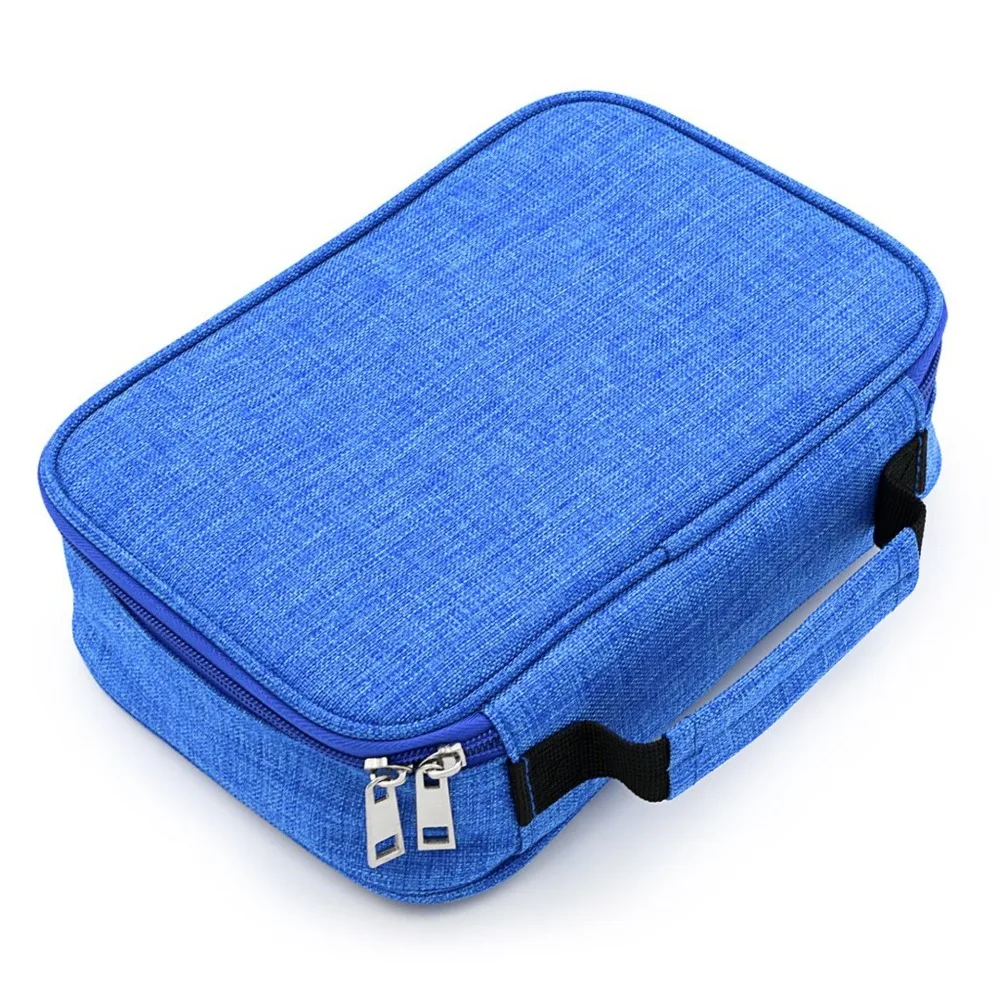 

72 Hole Art Storage Pen Case Aesthetic Portable Porous Pencil Case with Handle Zipper Oxford Cloth Pencil Case School/Office