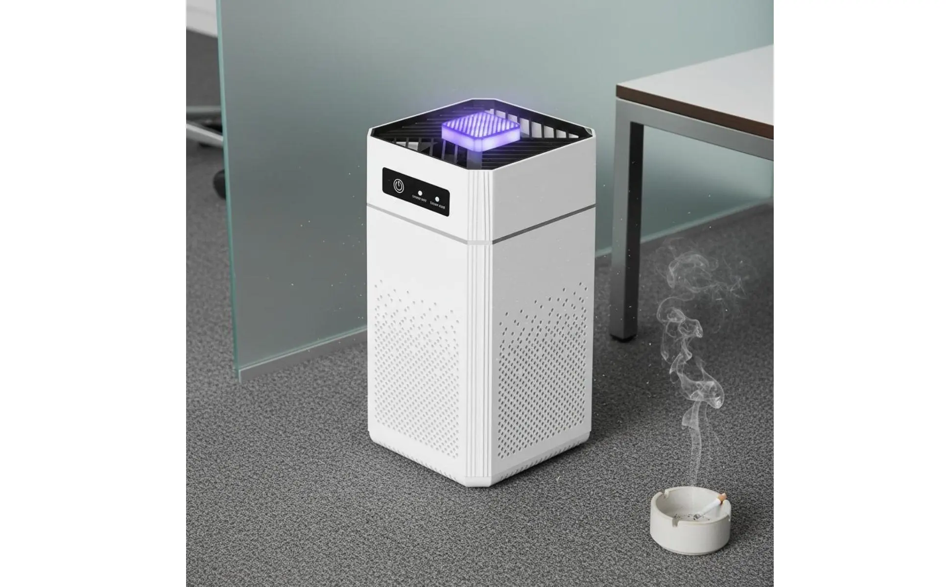 Smoke Eater Removes Allergens & Odors Desktop Smoke Screen Desktop Air Purifier Quiet Function Small Air Purifier for Bedroom