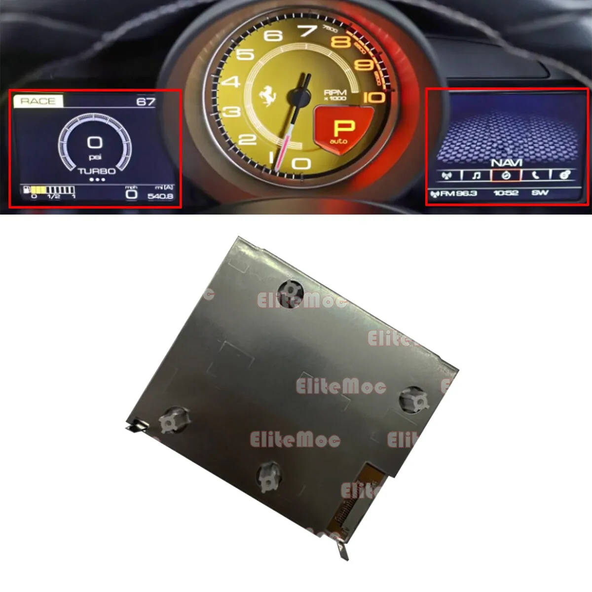 

COG-VLITT1654-06 5 Inch LCD Display for Ferrari 488 GTB 812 F8 2016-2020 Video Players Multimedia Replacement