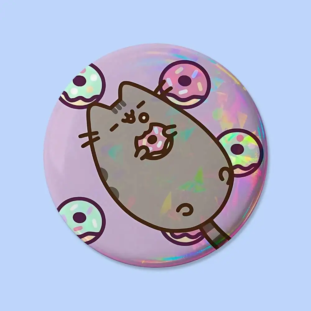 Kawaii P-Pusheen Abzeichen, Runde Kreative Anstecknadel, Brosche, Taschendekoration, Accessoires für Fans, Sammler, Freunde, Geschenke – Detail 9