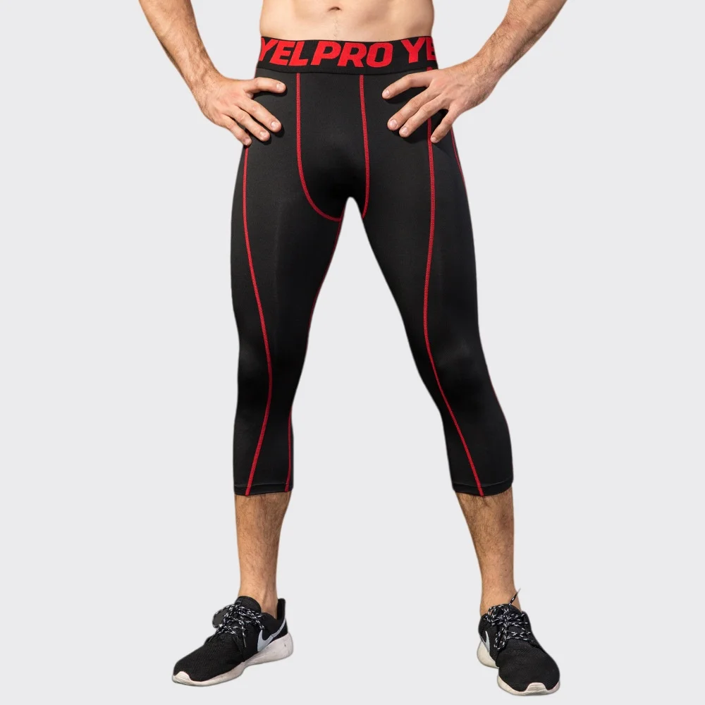 Men Compression Fitness Leggings Sportswear Sport Pants Running Tight Men Quick Dry Breathable Fit Gym Training Jogging Trousers